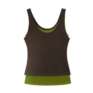 MiiOW | เสื้อกั๊กไหม Laisel สองชิ้นปลอม ทรงหลวม สไตล์อเมริกันย้อนยุค เสื้อยืดสายเดี่ยว สำหรับผู้หญิง เสื้อชั้นใน เสื้อคลุมฤดูใบไม้ร่วง