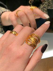 CAFFTI | Vintage Unique High-End Gold Line Finger Ring