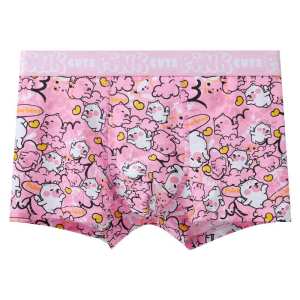 AIMO | Earsea Mens Boxer Briefs Gift Box Antibacterial Cotton Sports Underwear Pink Flat Angle Shorts Breathable Youth Shorts