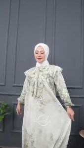 TGC - Hanifa Dress Muslim Gamis Wanita Terbaru Motif Bunga Bahan Ceruty 2024 & 2025