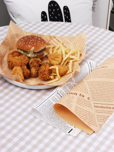 Oil-resistant Paper Burger Packaging Sandwich Seafood Pad Plate Restaurant Kitchen Creative Ceremony 30cm Laminated Paper