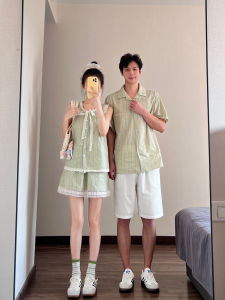 XILANDUO | Couples Summer Striped Sleeveless Beach Holiday Outfit