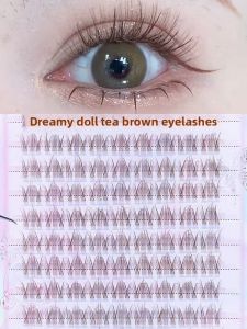 Tea Brown Fake Eyelashes Fluffy Natural Simulation Dream Core Feeling Dolls Kitchen Cooking Tools Sushi DIY Supplies