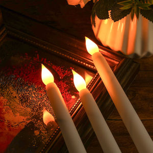 Long Pole LED Candle Electronic Flame Light Tapered Candle Warm White Wedding Party Christmas Halloween Home Decoration
