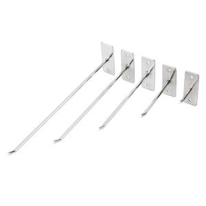 5pcs Wall Hook Cantolan Display 15/20/25cm Display Board Hook Slatwall Hook Kait Papan Rak Pajangan Cantolan Dinding