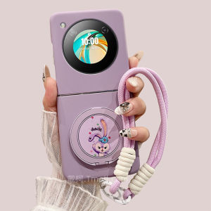 Felt Touch Point Shell Rotating Magnetic Absorption Stand Phone Case for Nubia Flip Xiaomi Mix MagicV Foldable Screen FindN2 Flip