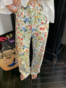 High Waist Wide Leg Floral Print Summer Thin Denim Jeans Womens Loose Fit Design Spring Summer New Arrival Tefamani