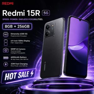 Redmi | Redmi 15R 5G Smartphone 8GB+256GB Dimensity 6300 5G Chip 6000mAh Battery 33W Fast Charge 6.9 120Hz Eye-Care Screen