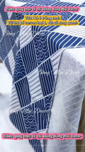 Khăn trải bàn trà vải canvas có viền mép họa tiết kẻ chéo phong cách vintage [T014]