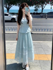 NIUVIES | Beautiful Stylish Blue Dress for Summer Short Girls Korean Style