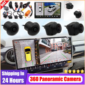 ⭐In Stock⭐360 Car Camera Panoramic Surround View 1080P AHD Right+Left+Front+ Rear View Camera System For Android Auto Radio Night Vision