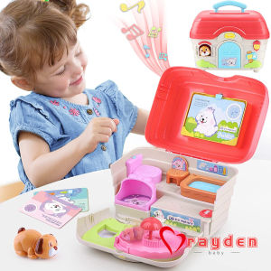 Dog Doll Play House Toys for Toddler Girls Age 2-4 Portable Dollhouse Playset W/ Carrier Pretend Play Puppy Pet Care Learning Toy Birthday Gifts 3 4 5 6 Year Olds Little Gilrs Kids