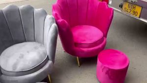 Bộ Ghế Sofa Đơn Hình Vỏ Sò 80*80*83CM - Ghế Thư Giãn Cho Tiệm Nail ( Nails) Kèm Bục Đơn /Đôi Hình Chụp Thật