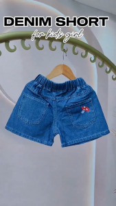 5-12 Years Old Blue Denim Short for Kids Girls Korean Style Plain Outfit Casual Maong Short for Girls