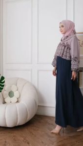 Setelan Gamis Wanita & Pasmina A-150: Desain Modern & Bahan Nyaman