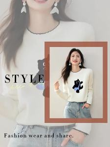 puella | Áo Sweater Phong Cách Kawaii Mèo Hoạt Hình Dành Cho Trẻ