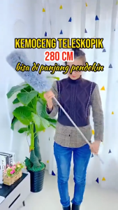 Kemoceng Microfiber Teleskopik Tebal 280cm dengan Sakelar dan Anti Slip untuk Sapu Plafon dan Plafon Angin