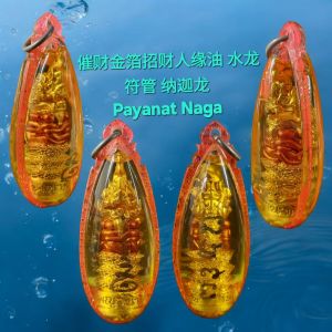 催财金箔招财人缘油 水龙符管 纳迦龙 Payanat Naga 招财 平安 步步高升 辟邪 泰国艺术 pendant