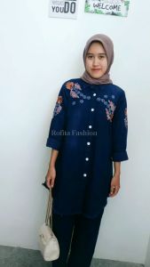 SAKURA SET JEANS ada Jumbo Juga Pakaian Wanita Jeans Premium One Set Dewasa Perempuan Busui BB 50 - 100 KG