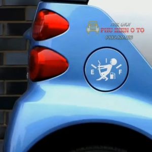 Nhãn dán nắp bình xăng chất liệu Vinyl cho xe hơi