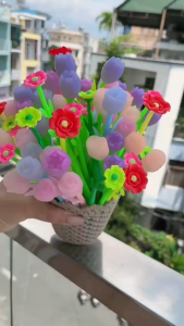 Sỉ ) 10 bút hoa tulip hoa hồng đổi màu dưới nắng ngòi 05mm dùng trong học tập trang trí quà tặng vppcoyen
