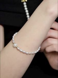 Adjustable Freshwater Pearl S925 Silver Hand Chain 4-9mm White