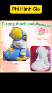 Tượng thạch cao Phi hành gia cưỡi phi thuyền M73 (Không kèm màu) Bé Tô Màu Tô Tượng decor