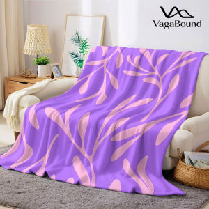 BILIBILI | purple leaf branch Flannel Blanket Warm Soft Halloween Christmas Decorative Couch Warm Cozy All-Season Gift