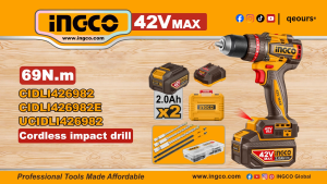INGCO 42V 69NM CORDLESS IMPACT DRILL | COMPACT BRUSHLESS MOTOR | CIDLI426981