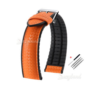 20mm Carbon Fiber Silicone Band Sport Soft Bracelets for Hamilton Khaki Field H68551833 H68551933 Replace Women Men Watch Straps
