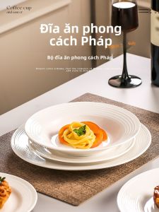 Mr.Snail | Ceramic White Dinner Plates For Steak And Pasta Elegant