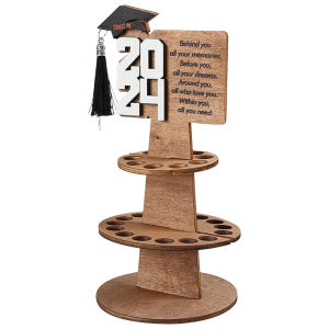 Wooden Graduation Gift Money Holder with 25 Holes Graduation Hat Decor Money Holder DIY for Anniversary Birthday Decor
