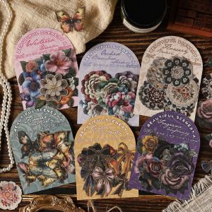 Vintage Splendid Picturesque Series Material Specialty Paper DIY Decals For Scrapbook DIY Handheld Account Stationery Stickers