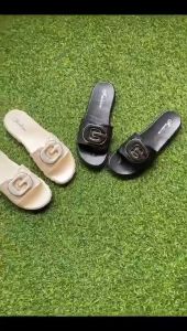 Slipper Women Casual Slippers Black and White Summer Soft Sole Flip Flops Kasut Selipar Wanita