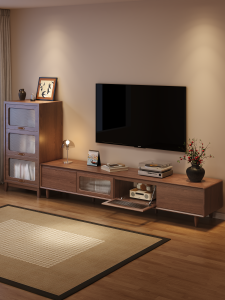 SAMEDREAM | Antique Style Solid Wood TV Cabinet Small Space Suitable
