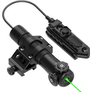 BLO-057 New Red/Green Beam Flashlight Aluminum with Remote Pressure Switch Blue Indicator for 20-21mm Picatinny Rail