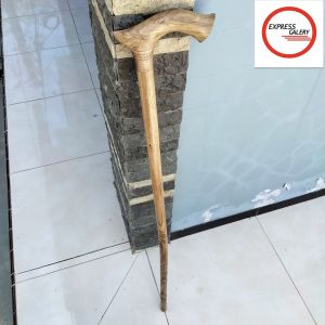tongkat jalan kayu gaharu merah motif tulang premium D29