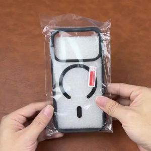 Luxury Magnetic Transparent Back Phone Case For iPhone 17 16 E 15 14 11 Pro Max 13 12 Mini For MagSafe Charging Shockproof Cover