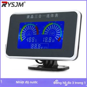 RYSJM | Bộ Đồng Hồ Đo Xe Hơi 3 Trong 1 12V 24V - Nhiệt Độ Nước Đồng Hồ Đo Điện Áp Áp Suất Dầu Với Cảm Biến Nhiệt Độ Nước & Áp Suất Dầu 1/8NPT Cho Xe Cộ