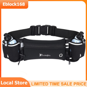Running Waist Bag with 2pcs Hydration Bottles for Hiking Jogging Outdoor Sports