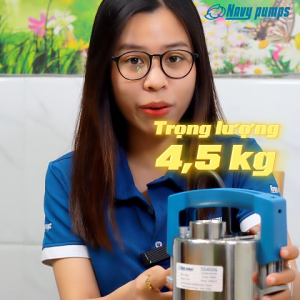 Máy bơm chìm inox nước sạch hiệu NAVY model SS4006 dây nguồn 10m motor đồng 100% 400W - 220V lưu lượng 125L/m cánh PPo cốt Inox 304 siêu bền