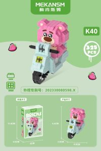 Cartoon Figurine Building Blocks Strawberry Bear Desktop Ornaments Educational Assembly Toys New 2025 Modelmekansm K10-K14