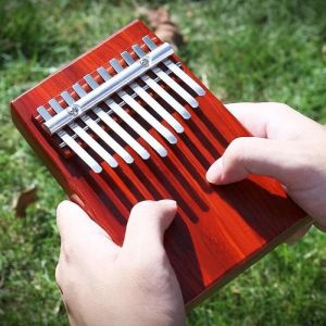 Kalimba Single Board Mahogany 10keys Thumb Piano Jari with Tone Stick