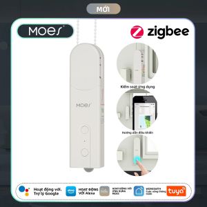 Động Cơ Điều Khiển Rèm Cuốn Thông Minh MOES ZigBee Tự Lắp Đặt Với Ứng Dụng Tuya Smart Life Hỗ Trợ Điều Khiển Bằng Giọng Nói Alexa Và Google Home Sẵn Sàng Sử Dụng 2 Kênh