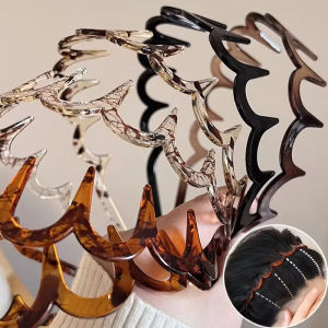 หวีผมลอนสีทึบหรูหราผู้หญิงอินเทรนด์สำหรับผู้หญิงผ้าคาดศีรษะสำหรับเล่นกีฬาโฟมล้างหน้า