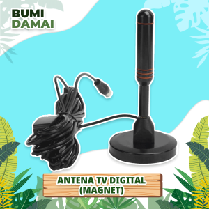 Bumi Damai Antena TV Digital Indoor DVB-T2 Model Pen Magnet Sinyal 360 Derajat 4K 1080 Full HD Jernih Kualitas Tinggi Dalam Luar Ruangan Outdoor Portable