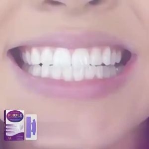 14pcs/box Teeth Bleaching Strip Purple Dental Cleaning Whitener Veneers Oral Hygiene Care Brightening Tooth Whitening Gel Strips
