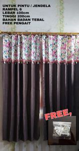 Gorden pintu plisket tebal polos motif gratis kawat S
