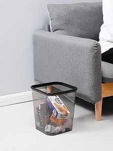 【COD】Trash Bin Living Room Kitchen 15L Garbage Can Bedroom Transparent Light Luxury Storage Bucket
