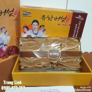 Nấm linh chi thái lát hàn quốc hộp quà Vip 1kg - Nấm thái lát giúp thải độc gan thanh lọc cơ thể - tranglinh